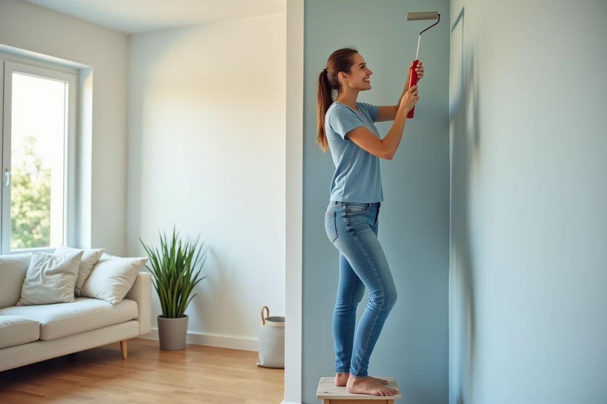 Peindre un mur sans fatigue : techniques et astuces